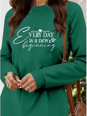 Kadın Uzun Kollu Bisiklet Yaka Kısa Viskon Iki Iplik Elbise