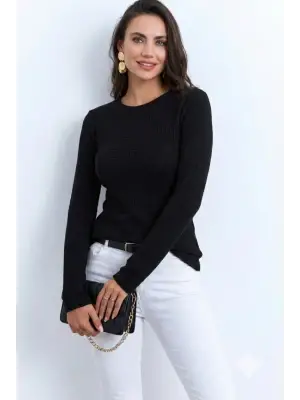 Kadın Uzun Kollu Bisiklet Yaka Triko Kazak