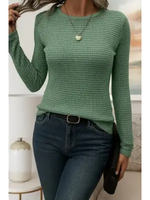 Kadın Uzun Kollu Bisiklet Yaka Triko Kazak