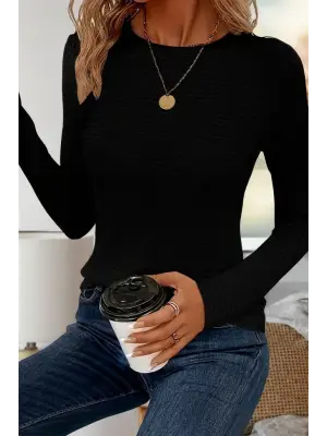 Kadın Uzun Kollu Bisiklet Yaka Triko Kazak