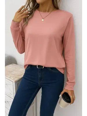 Kadın Uzun Kollu Bisiklet Yaka Viskon Bluz