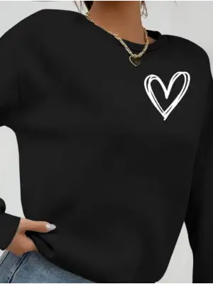 Kadın Uzun Kollu Bisiklet Yaka Viskon Iki Iplik Bluz