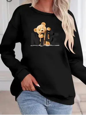 Kadın Uzun Kollu Bisiklet Yaka Viskon Iki Iplik Bluz