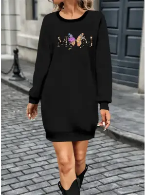 Omarı Sıcak Kış Günlerinde Rahatlığı Hissedin - Uzun Kollu Viskon Elbise