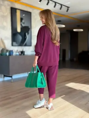 Zarif Kadın Mor İkili Takım