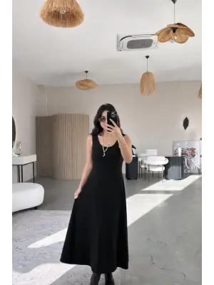 Kadın Uzun Kollu Bluz Ve Ve Askılı Elbise Ikili Takim