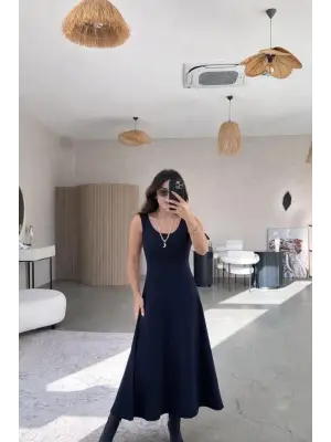 Kadın Uzun Kollu Bluz Ve Ve Askılı Elbise Ikili Takim