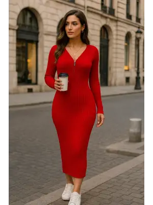 Omarı Şık Kadın Maxi Elbise