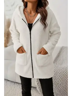 Kadın Kapşonlu Fermuarlı Welsoft Ceket