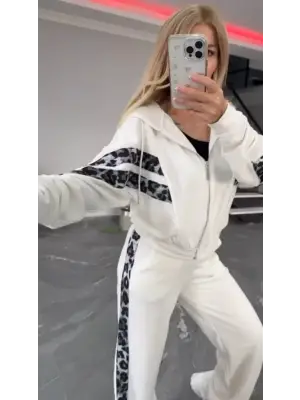 Trend Leopar Desenli Kadın Ikili Takım