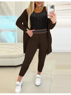 Şık Kadın Krep Üçlü Takım