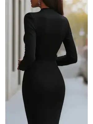 Şık Kadın Kruvaze Yakalı Mini Elbise