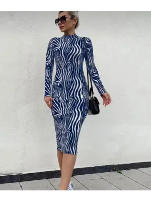 Kadın Uzun Kollu Mikro Midi Elbise