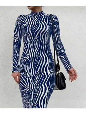 Kadın Uzun Kollu Mikro Midi Elbise