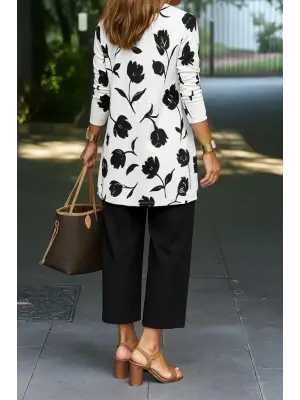 Kadın Uzun Kollu önü Açık Modal Ceket Kolsuz Viskon Iki Iplik Bluz Ve Pantolon üçlü Takım