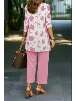 Kadın Uzun Kollu önü Açık Modal Ceket Kolsuz Viskon Iki Iplik Bluz Ve Pantolon üçlü Takım