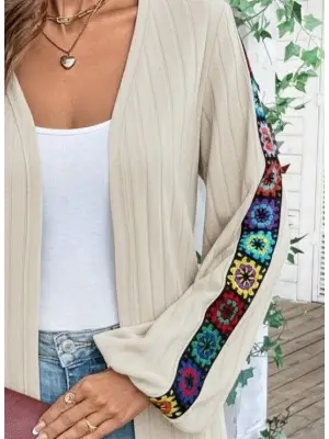 Kadın Uzun Kollu önü Açık şardonlu Kaşkorse Ceket