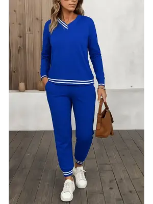 Kadın Uzun Kollu Ribana Detay Viskon Iki Iplik Ikili Takım