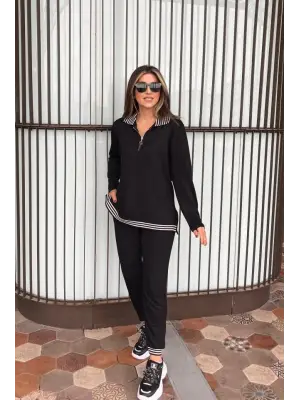 Kadın Uzun Kollu Bluz ve Yüksel Bel Pantolon Takımı