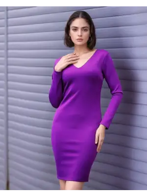 Omarı Şık Kadın Sırt Dekolteli Mini Elbise