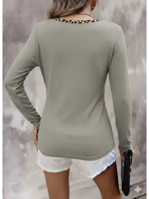 Kadın Uzun Kollu V Yakalı Kaşkorse Bluz