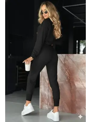 Kadın Uzun Kollu V Yakalı Viskon Iki Iplik Bluz Ve Pantolon Ikili Takım