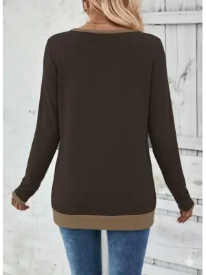 Kadın Uzun Kollu V Yakalı Yandan Düğmeli Yün Viskon Bluz