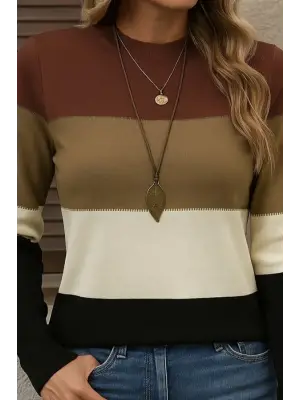 Kadın Uzun Kollu Yarı Balıkçı Yaka Triko Kazak