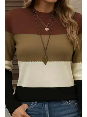 Kadın Uzun Kollu Yarı Balıkçı Yaka Triko Kazak