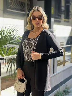 Kadın Uzun Kollu Krep Üçlü Takım