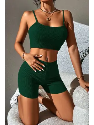 Omarı Şık Yeşil Kaşkorse Gecelik Takım