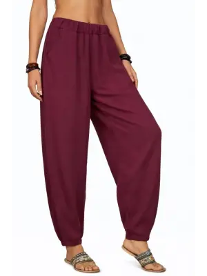 Kadın Yüksek Bel Cep Detaylı Pantolon