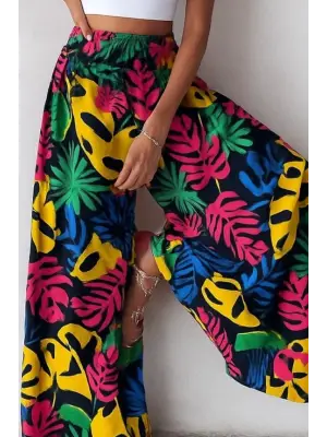 Omarı Yüksek Bel Desenli Süprem Pantolon