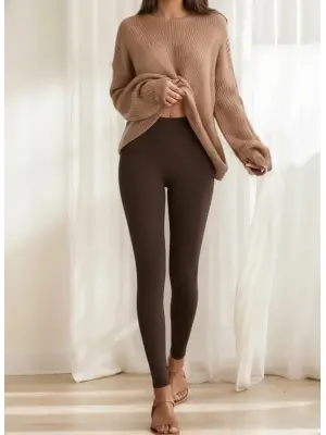 Kadın Yüksek Bel önden Fermuarlı Dalgıç Tayt