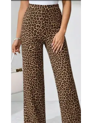 Kadın Yüksek Bel Paçaya Doğru Geniş Dalgıç Pantolon