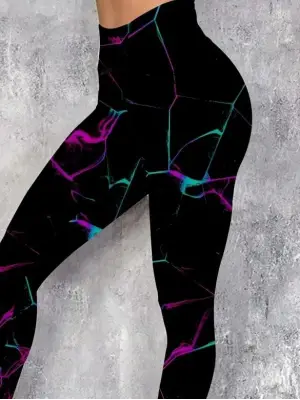 Kadın Yüksek Bel Renk Detaylı Dalgıç Tayt