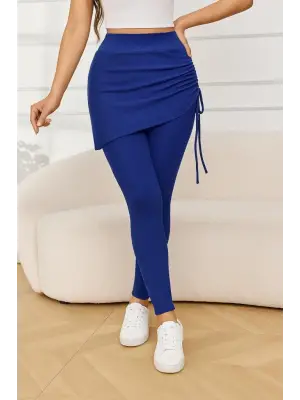 Kadın Yüksek Bel Yandan Büzgülü Alttan Uzun Kaşkorse Tayt Etek