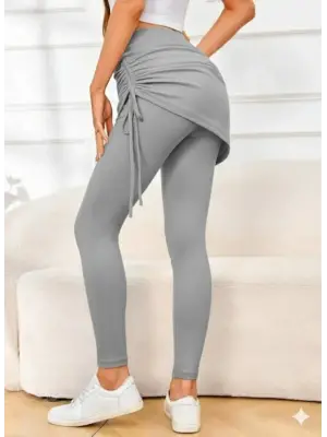 Kadın Yüksek Bel Yandan Büzgülü Alttan Uzun Kaşkorse Tayt Etek