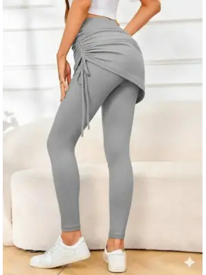 Kadın Yüksek Bel Yandan Büzgülü Alttan Uzun Kaşkorse Tayt Etek