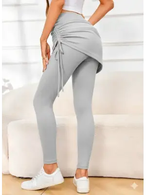 Kadın Yüksek Bel Yandan Büzgülü Alttan Uzun Kaşkorse Tayt Etek