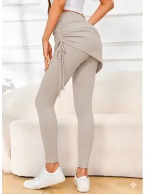 Kadın Yüksek Bel Yandan Büzgülü Alttan Uzun Kaşkorse Tayt Etek