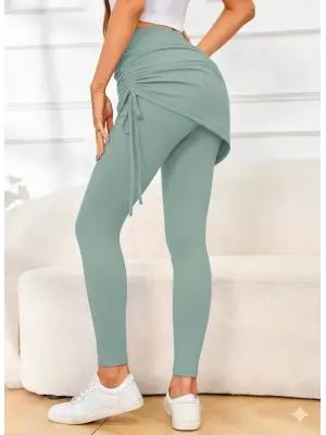 Kadın Yüksek Bel Yandan Büzgülü Alttan Uzun Kaşkorse Tayt Etek