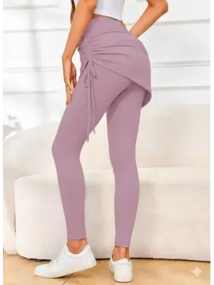 Kadın Yüksek Bel Yandan Büzgülü Alttan Uzun Kaşkorse Tayt Etek