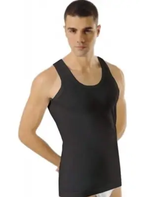 Omarı Siyah Kalın Askılı Erkek Atlet