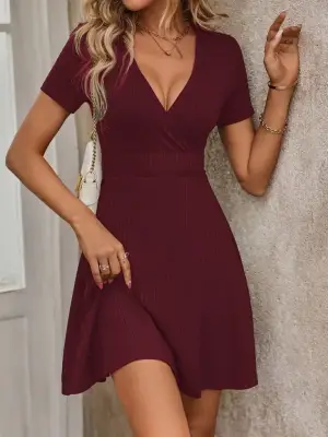 Omarı Kalın Fitilli Kaşkorse Elbise