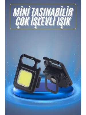 Kamp Çadır Lambası Şarjlı El Feneri Işıldak Anahtarlık Mini Mıknatıslı