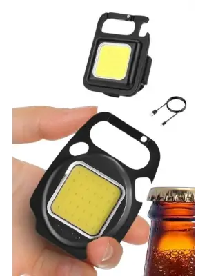 Kamp Çadır Lambası Şarjlı El Feneri Işıldak Anahtarlık Mini Mıknatıslı