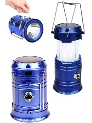 Kamp Feneri Şarj Edilebilir Güneş Enerjili Işıldak Usb Şarjlı