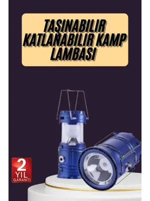 Kamp Feneri Şarj Edilebilir Güneş Enerjili Işıldak Usb Şarjlı