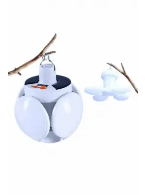 Kamp Lambası Güneş Enerjili Solar 5 Kanatlı Katlanır Lamba Karavan